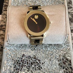 Movado Bold, Gold Tone with Brown